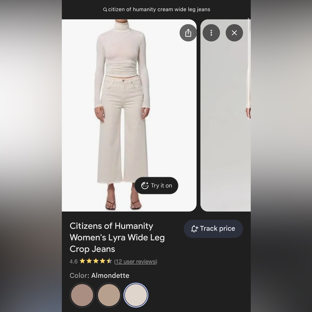 Citizens Of Humanity Cream Flare Jeans